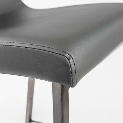 Euro Style - Scott Counter Stool in Gray and Brushed Stainless Steel (Set of 2) - 80955GRY veiw 7