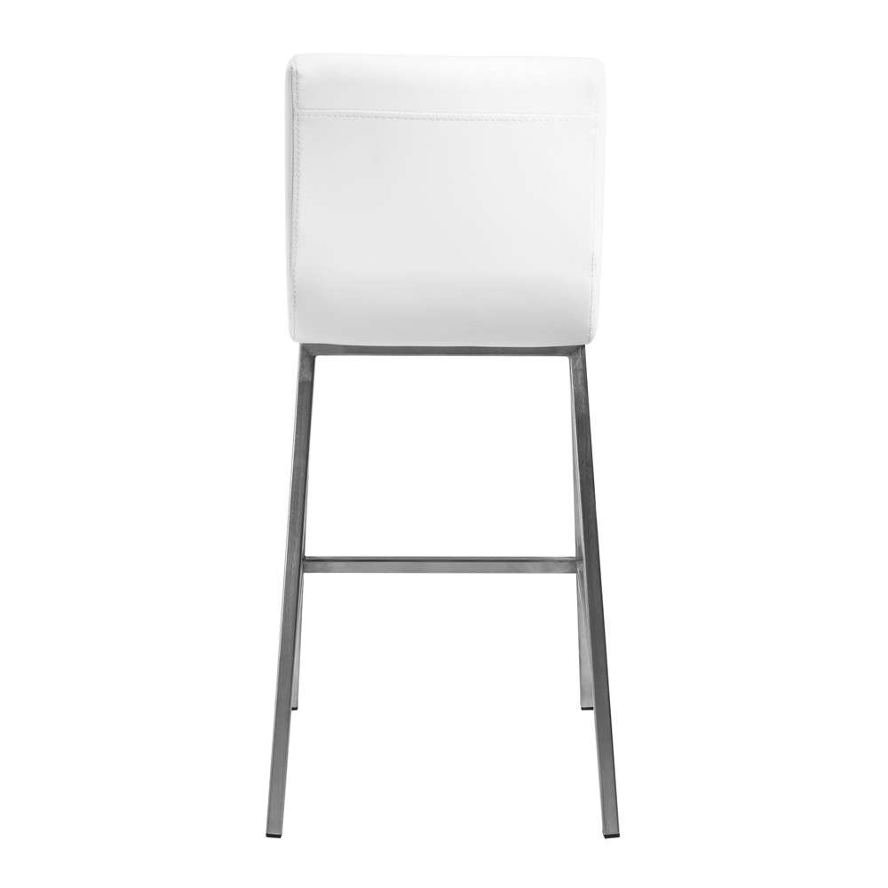 Euro Style - Scott Counter Stool in White and Brushed Stainless Steel (Set of 2) - 80955WHT veiw 5