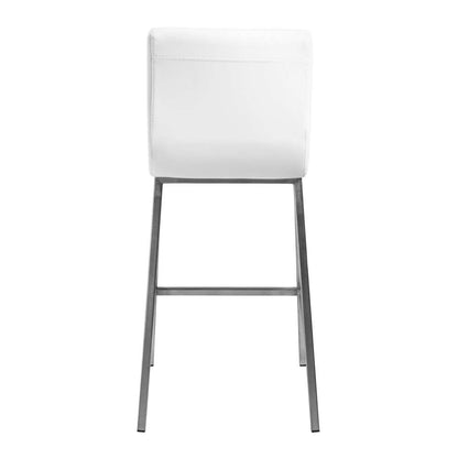 Euro Style - Scott Counter Stool in White and Brushed Stainless Steel (Set of 2) - 80955WHT veiw 5
