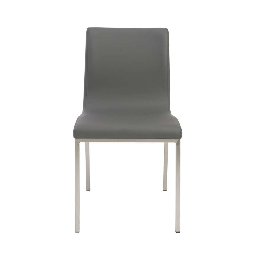 Euro Style - Scott Side Chair in Gray with Brushed Stainless Steel Legs (Set of 2) - 80960GRY veiw 1