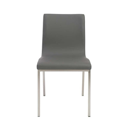 Euro Style - Scott Side Chair in Gray with Brushed Stainless Steel Legs (Set of 2) - 80960GRY veiw 1