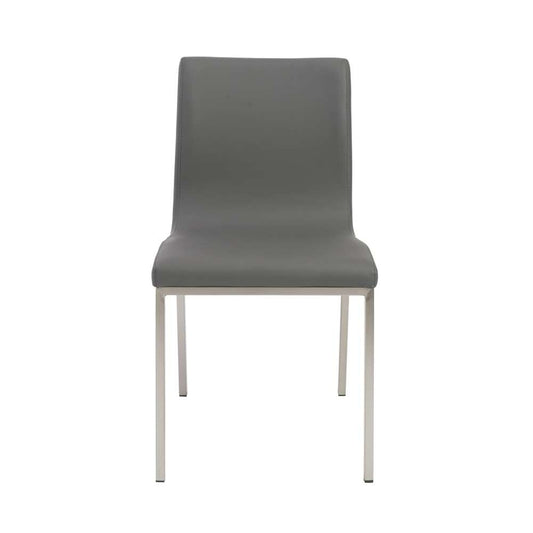 Euro Style - Scott Side Chair in Gray with Brushed Stainless Steel Legs (Set of 2) - 80960GRY veiw 1