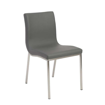 Euro Style - Scott Side Chair in Gray with Brushed Stainless Steel Legs (Set of 2) - 80960GRY veiw 2