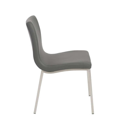 Euro Style - Scott Side Chair in Gray with Brushed Stainless Steel Legs (Set of 2) - 80960GRY veiw 3