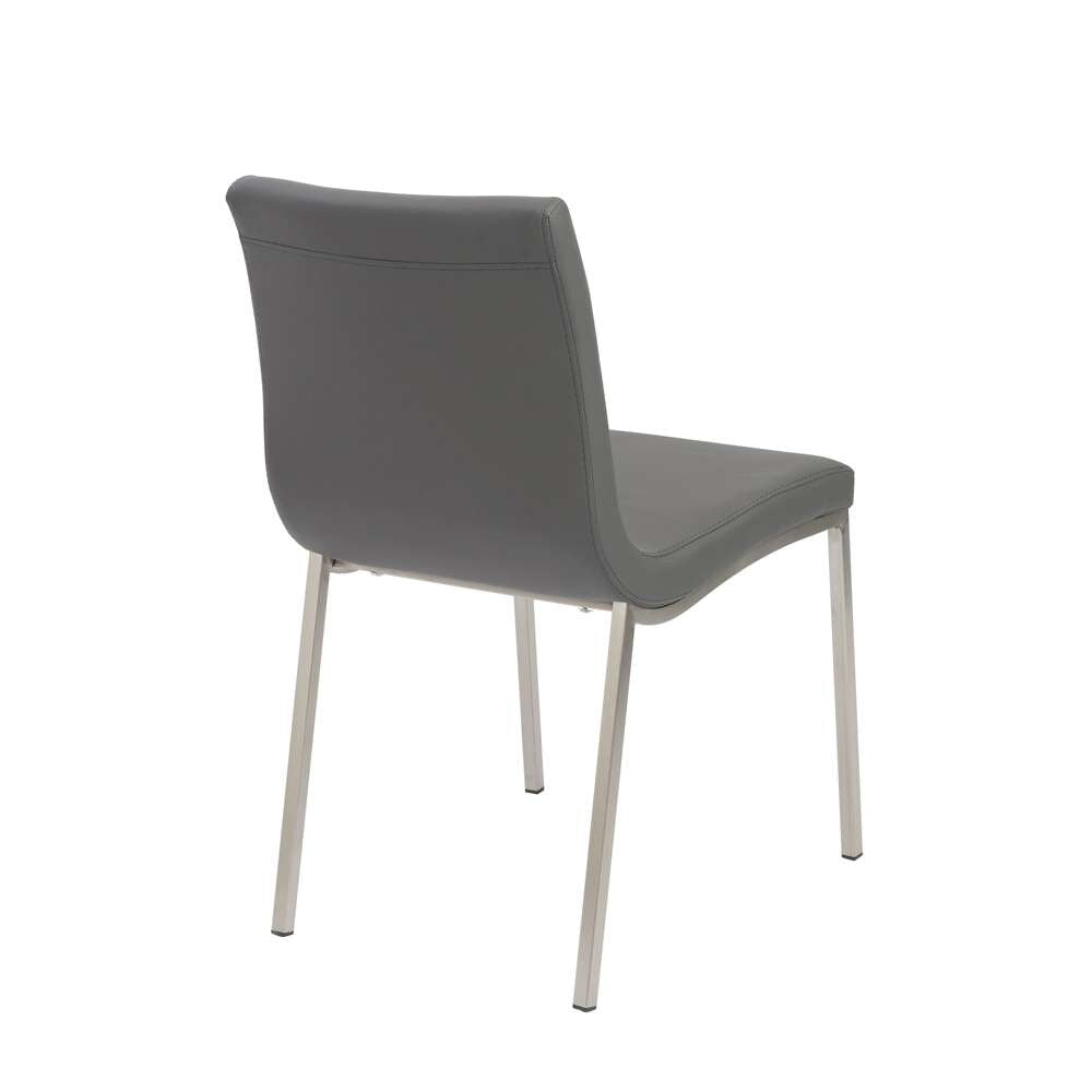 Euro Style - Scott Side Chair in Gray with Brushed Stainless Steel Legs (Set of 2) - 80960GRY veiw 4