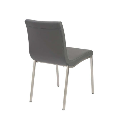 Euro Style - Scott Side Chair in Gray with Brushed Stainless Steel Legs (Set of 2) - 80960GRY veiw 4