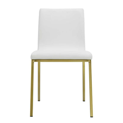 Euro Style - Scott Side Chair in White with Matte Brushed Gold Legs (Set of 2) - 80960WHTMBG veiw 1