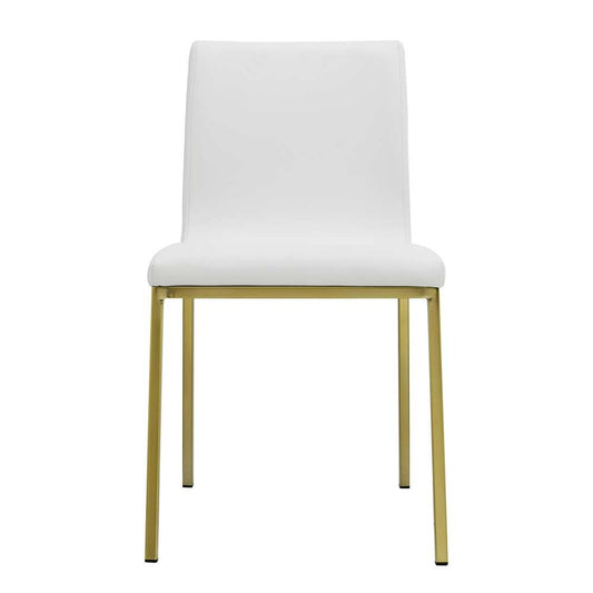 Euro Style - Scott Side Chair in White with Matte Brushed Gold Legs (Set of 2) - 80960WHTMBG veiw 1