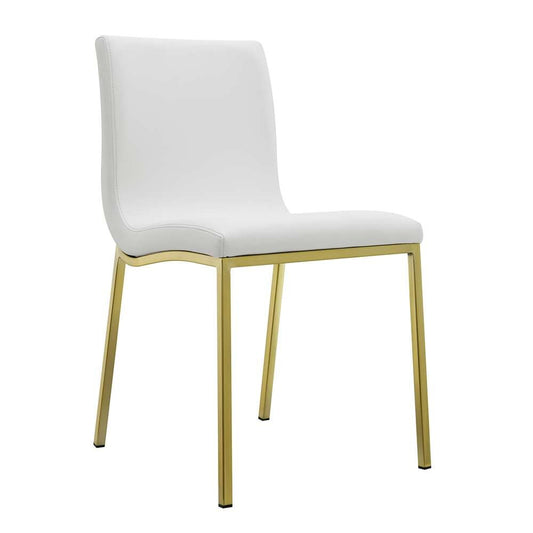 Euro Style - Scott Side Chair in White with Matte Brushed Gold Legs (Set of 2) - 80960WHTMBG veiw 2