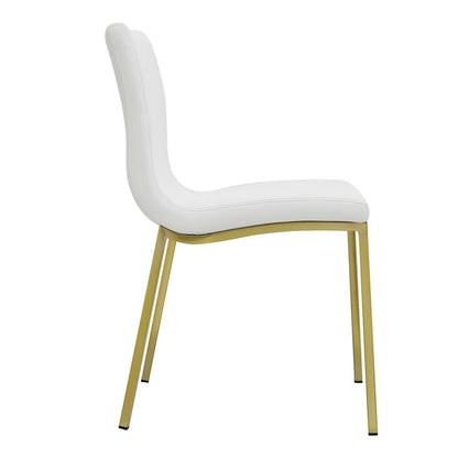 Euro Style - Scott Side Chair in White with Matte Brushed Gold Legs (Set of 2) - 80960WHTMBG veiw 3