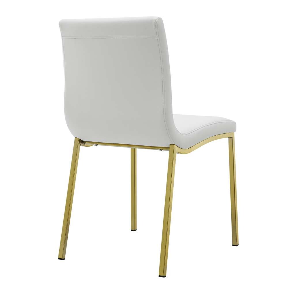 Euro Style - Scott Side Chair in White with Matte Brushed Gold Legs (Set of 2) - 80960WHTMBG veiw 4