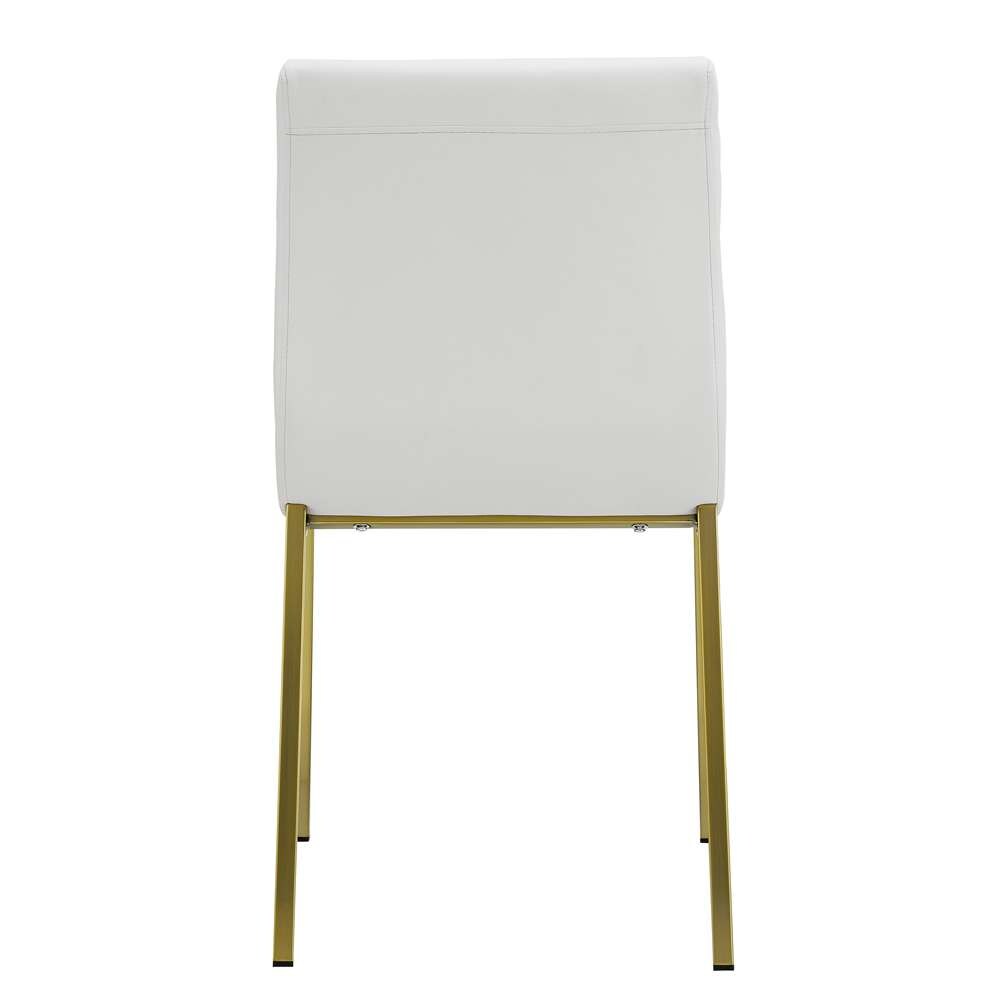 Euro Style - Scott Side Chair in White with Matte Brushed Gold Legs (Set of 2) - 80960WHTMBG veiw 5