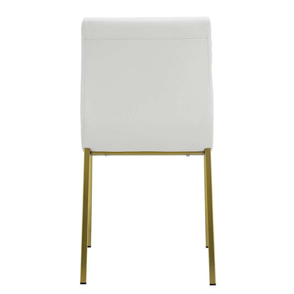 Euro Style - Scott Side Chair in White with Matte Brushed Gold Legs (Set of 2) - 80960WHTMBG veiw 5