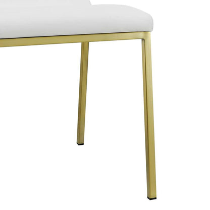 Euro Style - Scott Side Chair in White with Matte Brushed Gold Legs (Set of 2) - 80960WHTMBG veiw 6