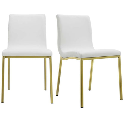 Euro Style - Scott Side Chair in White with Matte Brushed Gold Legs (Set of 2) - 80960WHTMBG veiw 7