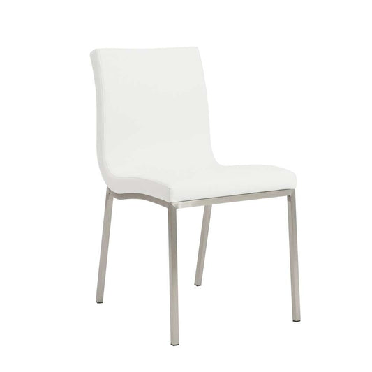 Euro Style - Scott Side Chair in White with Brushed Stainless Steel Legs (Set of 2) - 80960WHT veiw 1