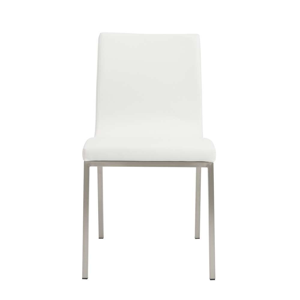 Euro Style - Scott Side Chair in White with Brushed Stainless Steel Legs (Set of 2) - 80960WHT veiw 4