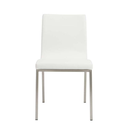 Euro Style - Scott Side Chair in White with Brushed Stainless Steel Legs (Set of 2) - 80960WHT veiw 4
