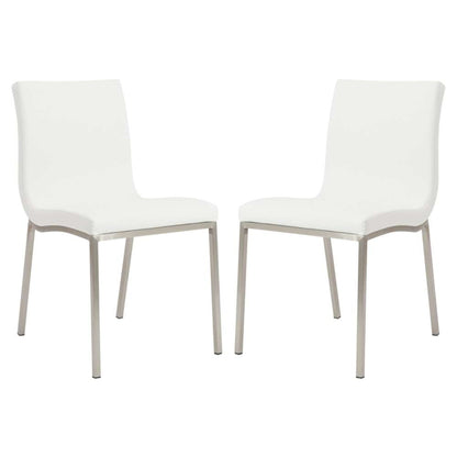 Euro Style - Scott Side Chair in White with Brushed Stainless Steel Legs (Set of 2) - 80960WHT veiw 5