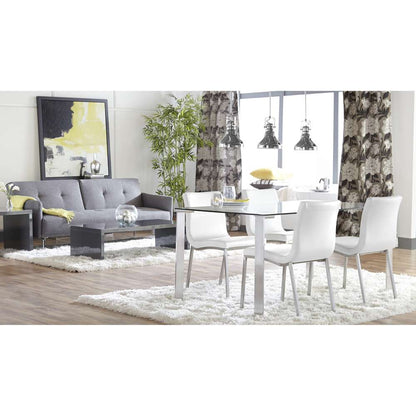 Euro Style - Scott Side Chair in White with Brushed Stainless Steel Legs (Set of 2) - 80960WHT veiw 6