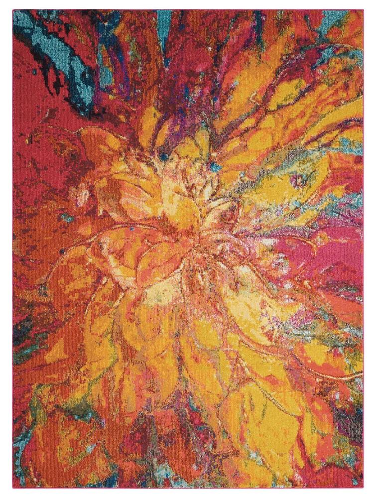 Nourison - Celestial CES03 Red and Gold 311in x 511in Colorful Area Rug - CES03-99446337801_CLOSEOUT veiw 1
