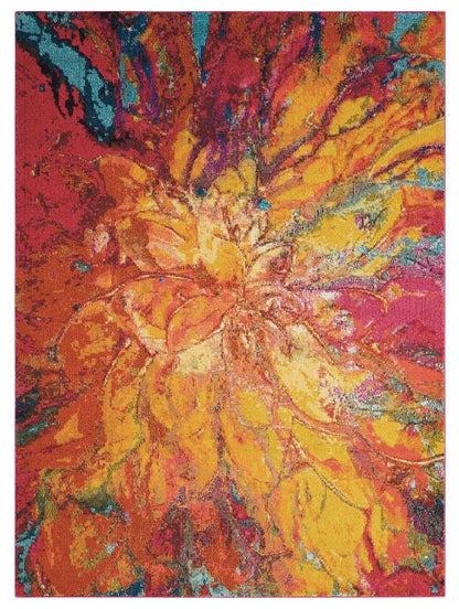 Nourison - Celestial CES03 Red and Gold 311in x 511in Colorful Area Rug - CES03-99446337801_CLOSEOUT veiw 1