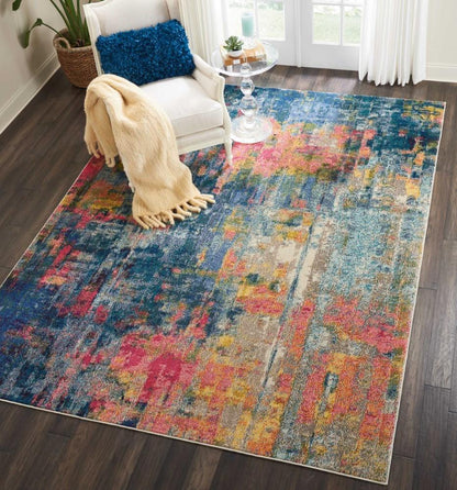 Nourison - Celestial CES09 Blue Multicolor 710in x 106in Oversized Rug - CES09-99446408969 veiw 2