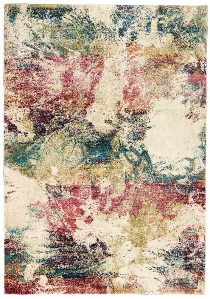 Nourison - Fusion FSS17 White Multicolor 53in x 73in Low-pile Shag Area Rug - FSS17-99446488602 - CLOSEOUT veiw 1