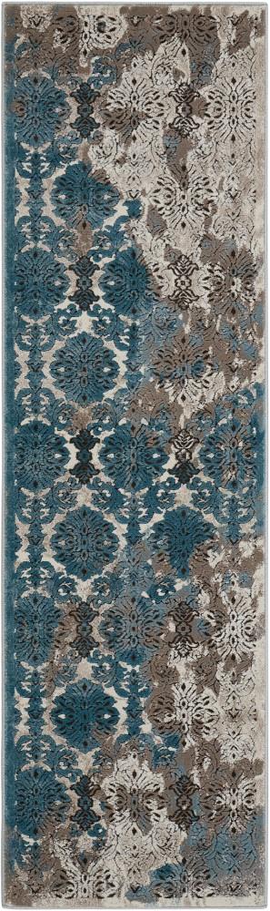 Nourison - Karma KRM05 Blue and White 22in x 76in Hallway Rug - KRM05-99446339829_CLOSEOUT veiw 1
