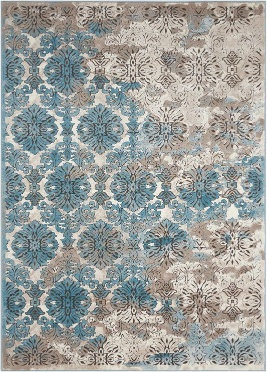 Nourison - Karma KRM05 Blue and White 53in x 74in Area Rug - KRM05-99446338846_CLOSEOUT veiw 1