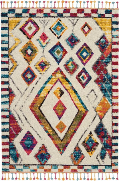 Nourison - Nomad NMD02 White Multicolor 311in x 6 Colorful Area Rug - NMD02-99446461261_CLOSEOUT veiw 1