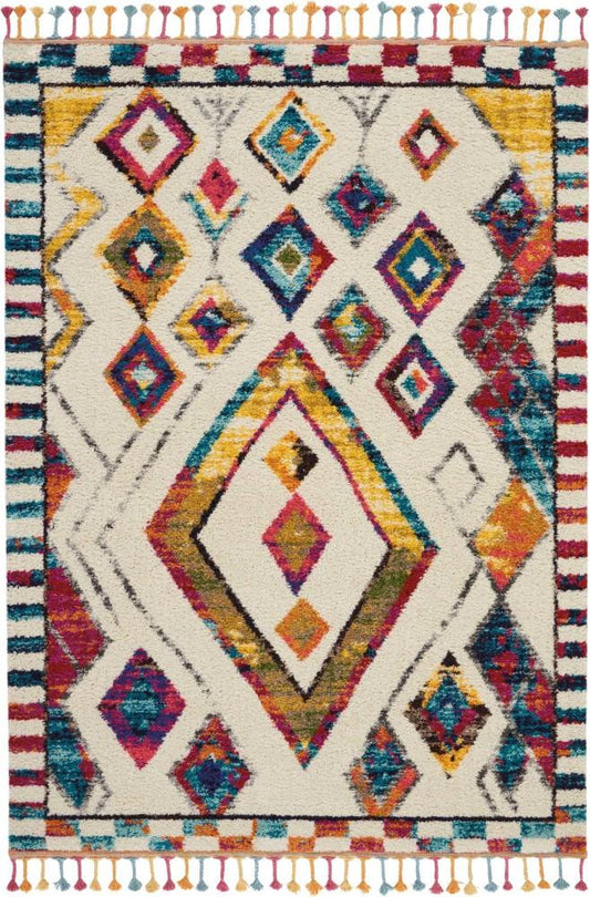 Nourison - Nomad NMD02 White Multicolor 311in x 6 Colorful Area Rug - NMD02-99446461261_CLOSEOUT veiw 1