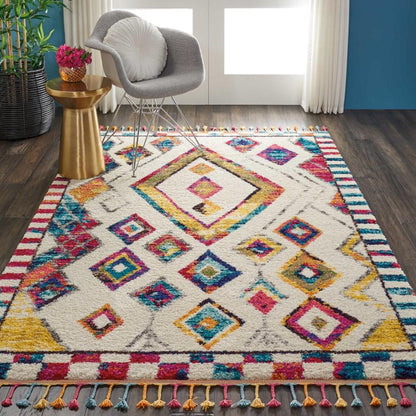 Nourison - Nomad NMD02 White Multicolor 311in x 6 Colorful Area Rug - NMD02-99446461261_CLOSEOUT veiw 2