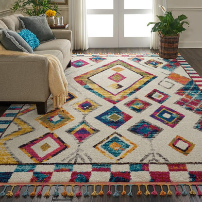 Nourison - Nomad NMD02 White Multicolor 710in x 106in Oversized Rug - NMD02-99446461247_CLOSEOUT veiw 2