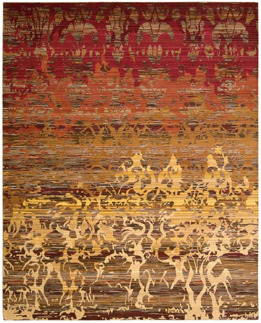Nourison - Rhapsody RH001 Orange 56in x 8 Area Rug - RH001-99446250209_CLOSEOUT veiw 1