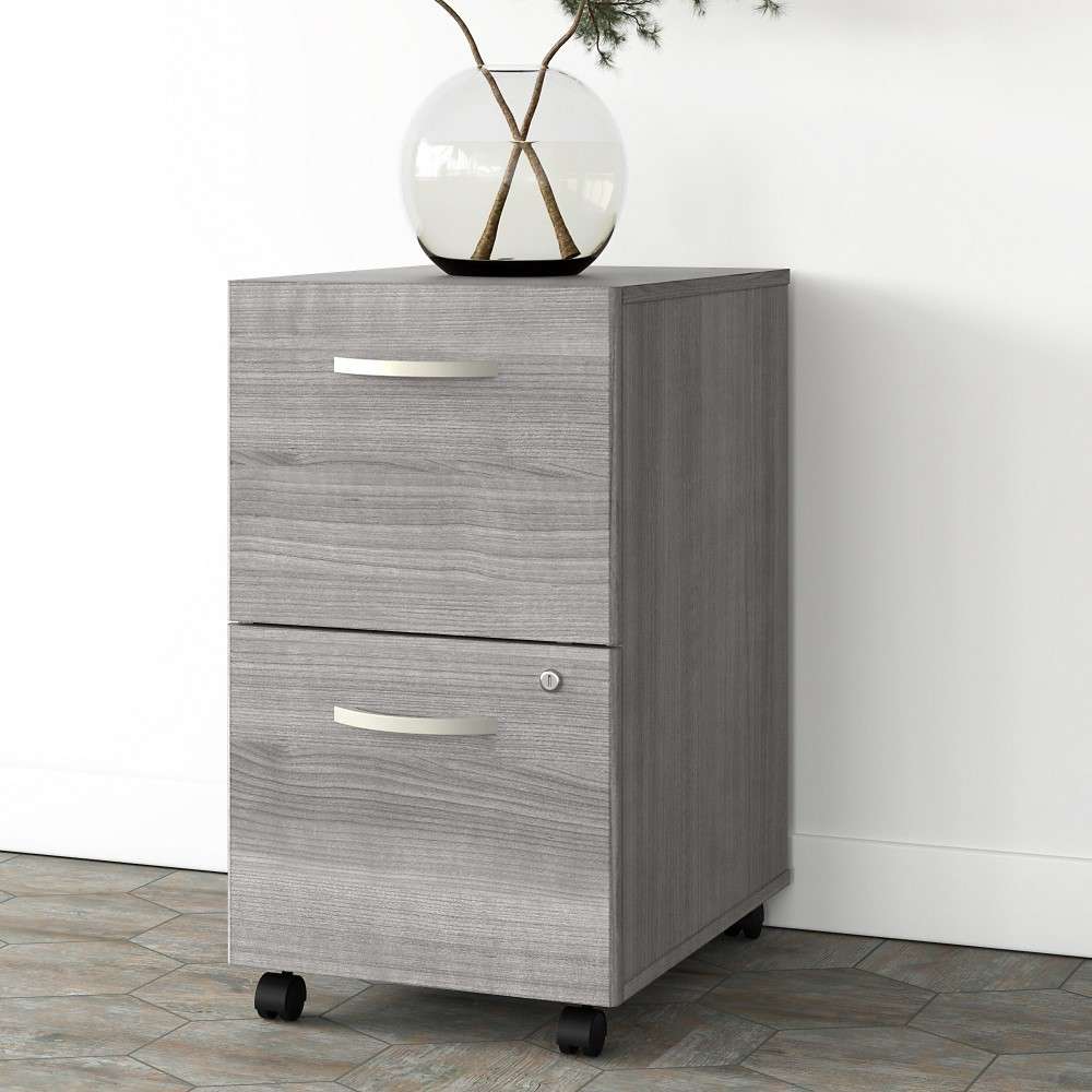 Bush Furniture - Studio A 2 Drawer Mobile File Cabinet in Platinum Gray - Assembled - SDF116PGSU-Z veiw 2