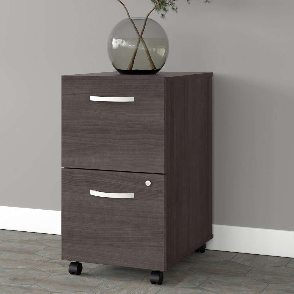Bush Furniture - Studio A 2 Drawer Mobile File Cabinet in Storm Gray - Assembled - SDF116SGSU-Z veiw 2