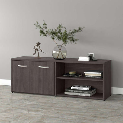 Bush Furniture - Studio A Low Storage Cabinet with Doors and Shelves in Storm Gray - SDS160SG-Z veiw 2