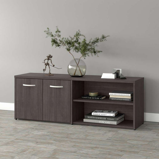 Bush Furniture - Studio A Low Storage Cabinet with Doors and Shelves in Storm Gray - SDS160SG-Z veiw 2