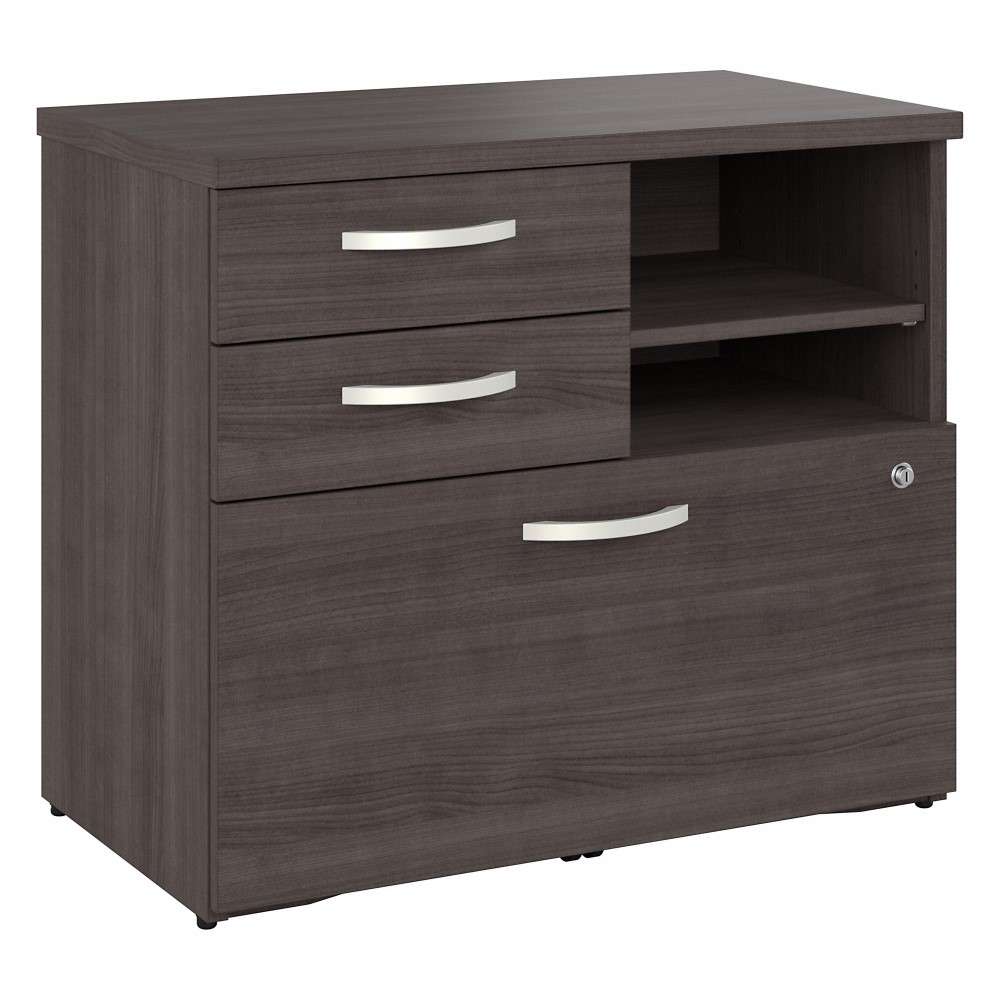 Bush Furniture - Studio A Office Storage Cabinet with Drawers and Shelves in Storm Gray - SDF130SGSU-Z veiw 1