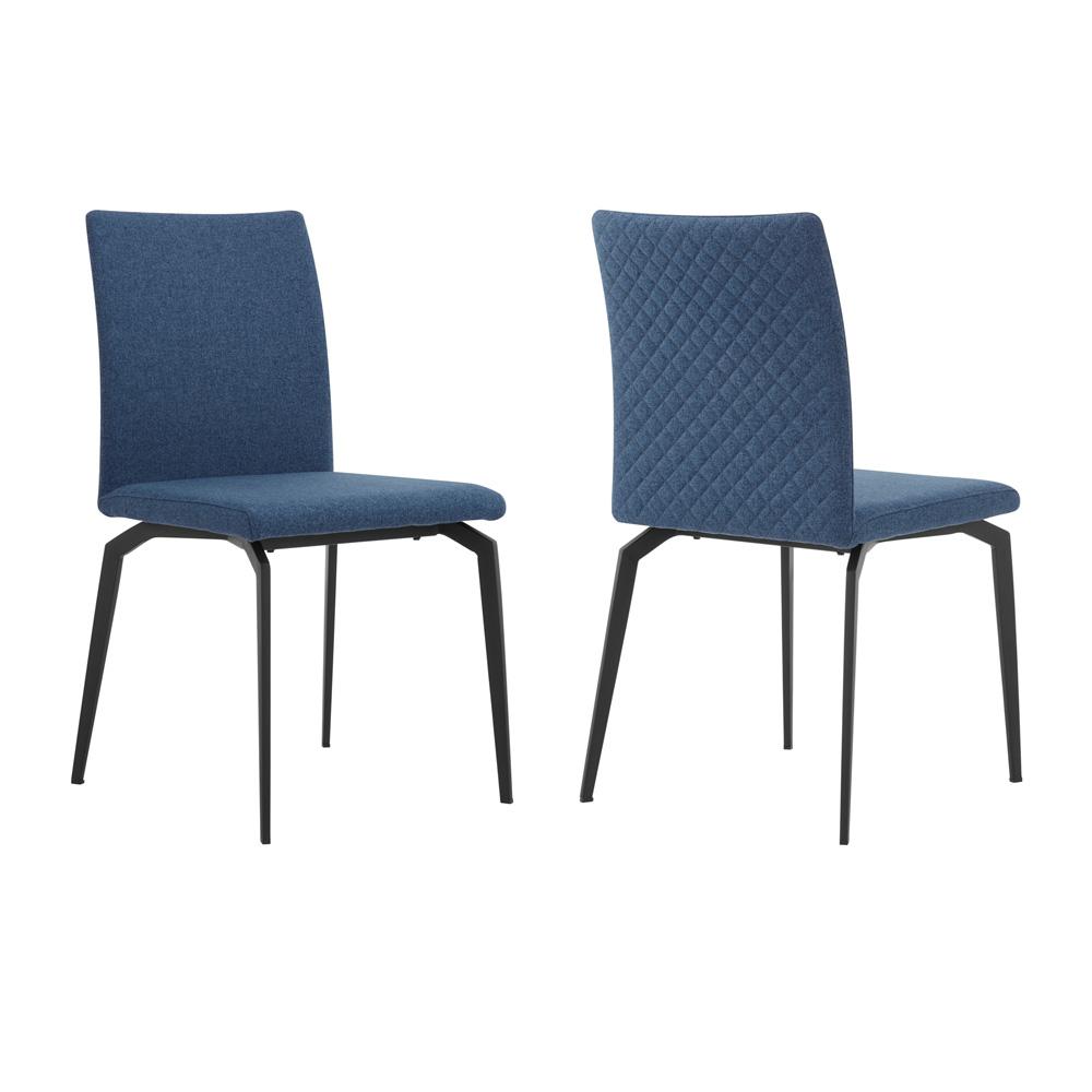 Armen Living - Lyon Blue Fabric and Metal Dining Room Chairs (Set of 2) - LCLYSIBLUE veiw 1