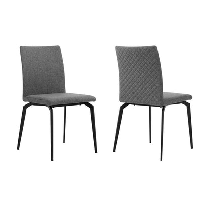 Armen Living - Lyon Gray Fabric and Metal Dining Room Chairs (Set of 2) - LCLYSIGREY veiw 1