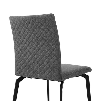 Armen Living - Lyon Gray Fabric and Metal Dining Room Chairs (Set of 2) - LCLYSIGREY veiw 3