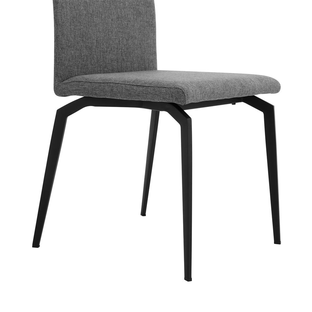 Armen Living - Lyon Gray Fabric and Metal Dining Room Chairs (Set of 2) - LCLYSIGREY veiw 4