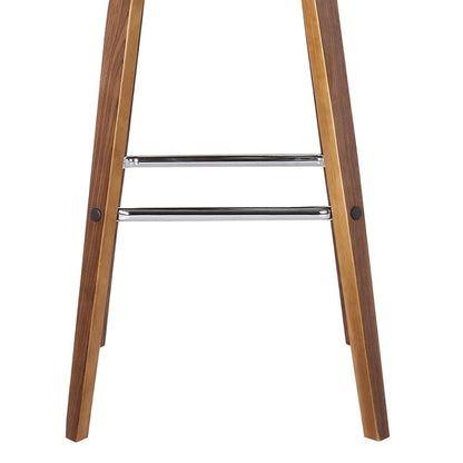Armen Living - Vienna 26in Counter Height Swivel Brown Faux Leather and Walnut Wood Bar Stool - LCVIBABRWA26 veiw 6
