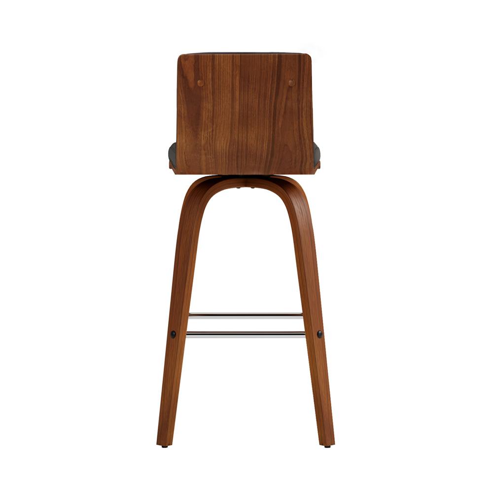Armen Living - Vienna 26in Counter Height Swivel Grey Faux Leather and Walnut Wood Bar Stool - LCVIBAGRWA26 veiw 2