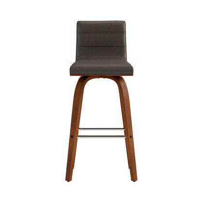 Armen Living - Vienna 26in Counter Height Swivel Grey Faux Leather and Walnut Wood Bar Stool - LCVIBAGRWA26 veiw 3