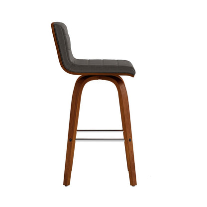 Armen Living - Vienna 26in Counter Height Swivel Grey Faux Leather and Walnut Wood Bar Stool - LCVIBAGRWA26 veiw 4