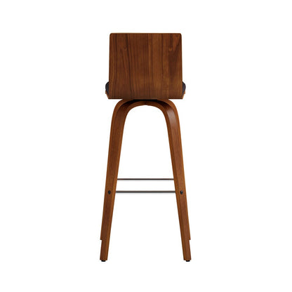 Armen Living - Vienna 30in Bar Height Swivel Brown Faux Leather and Walnut Wood Bar Stool - LCVIBABRWA30 veiw 2