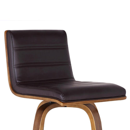 Armen Living - Vienna 30in Bar Height Swivel Brown Faux Leather and Walnut Wood Bar Stool - LCVIBABRWA30 veiw 5